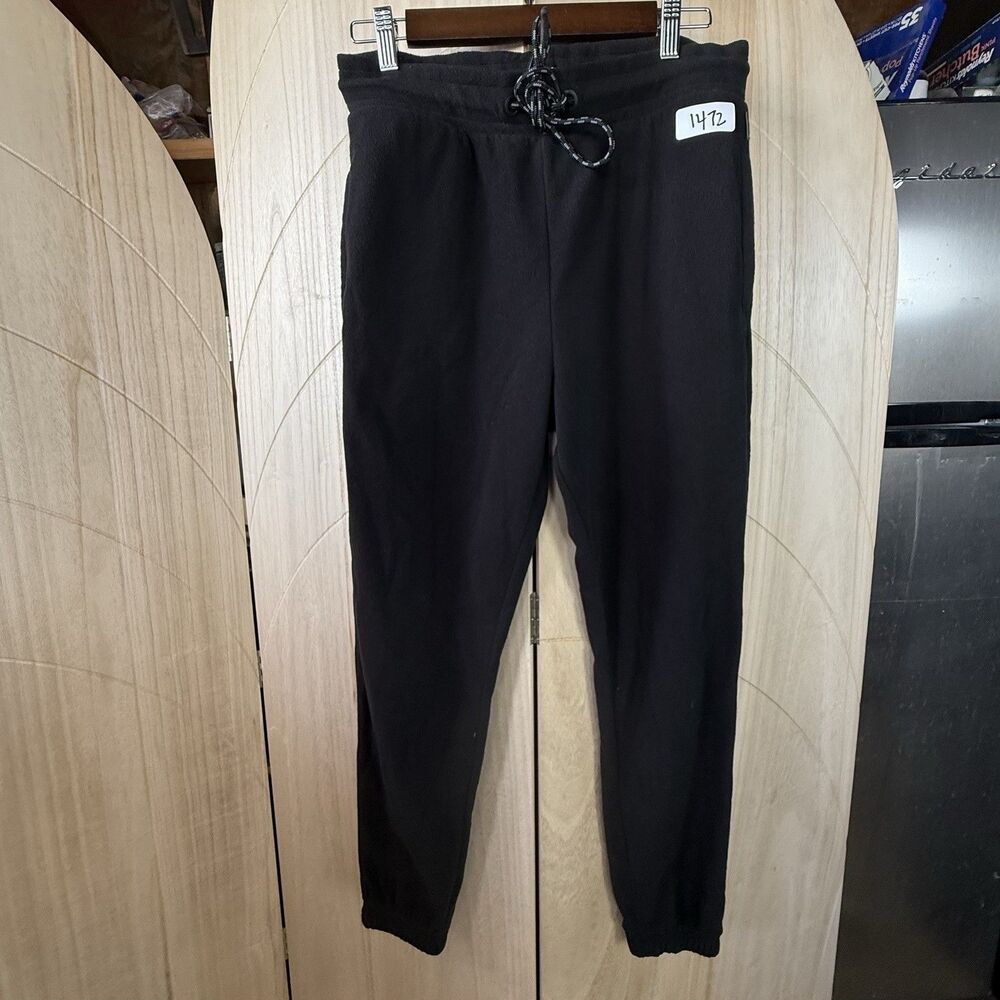 Eddie Bauer Women’s Small Black Fleece Jogger Pants Drawstring Pull On